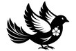 silhouette image,Lucky bird,vector illustration,white background