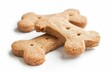 Bone shaped pet treats on white background with clipping path