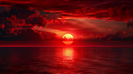 Wall Mural - red sunset