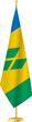 Saint Vincent and the Grenadines flag on a flag stand.