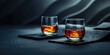 Elegant Whiskey Glasses on Artistic Tray: Luxury Drink Presentation