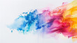 watercolor background abstract colorful dust splash cloud on white background. Launched colorful particles on background.