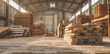 Building Essentials: Warehouse Stash of Wooden Beams