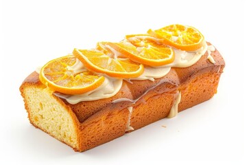 Sticker - Yummy citrus cake on white surface