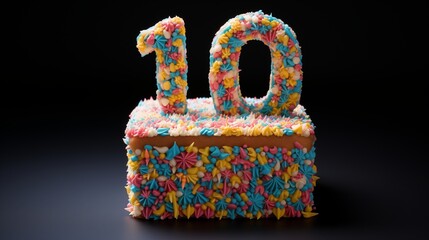 Sticker - Cake shaped like a number 