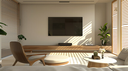 Canvas Print - a modern living room with a minimalist design