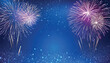 Silvester Sylvester Festival Party New Year, New Year's eve 2025 fireworks background banner panorama - Explosion, firework pyrotechnics isolated on dark black night sky