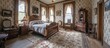 Victorian Elegance Unveiled Intricate Bedroom Design in a Historic Mansion