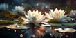 beautiful lotus flower blooming in the pond with sun light