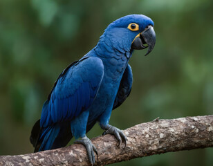 The blue hyacinth macaw, (Anodorhynchus hyacinthinus), is a majestic parrot native to South America. It is the largest macaw in the world and one of the most beautiful birds on the planet