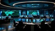 High-Tech Surveillance Control Room with Global Monitoring Ai generation