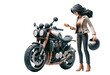 Personnage en pâte à modeler : Femme avec sa moto