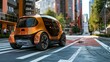 An autonomous smart car is visualized with wireless sensors for road scanning, distance observation, and an automatic braking system