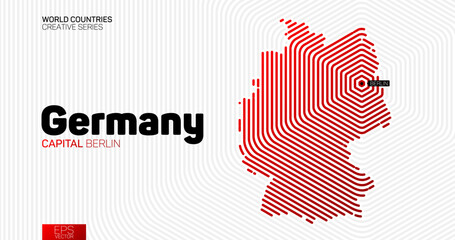 Wall Mural - abstract map of germany with red hexagon lines