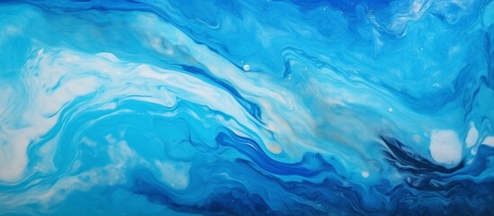 Canvas Print - Detailed view of a painting created with blue and white paint, showcasing intricate strokes and patterns