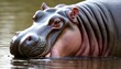 A Hippopotamus With Its Eyes Focused On A Distant