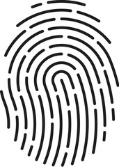 Leinwandbilder - Fingerprint, biometric identification outline icon for recognition and verification, line vector. Finger print or thumb scan for ID biometrics and identity verification for security and authorization