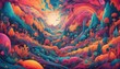a psychedelic interpretation of nature with vibran upscaled 4