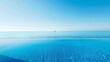 A pristine pool reflects the clear blue sky, its surface undisturbed by ripples or waves.
