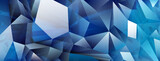 Fototapeta Łazienka - Abstract background of crystals in blue colors with highlights on the facets and refracting of light