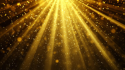 Wall Mural - Gold lights rays scene background. Generative Ai