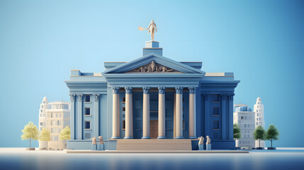 Wall Mural - Bank Building 3d