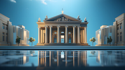 Wall Mural - Bank Building 3d