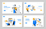 Fototapeta Dmuchawce - HR Process set. Enhancing staff capabilities, securing top talent, streamlining applicant review, evaluating potential hires. Lifecycle of recruitment and workforce development. Vector illustration