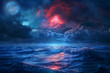 Mystical moonlit sky illustration