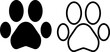 paw icon, sign, or symbol in glyph and line style isolated on transparent background. Vector illustration