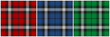 Red, dark navy blue and green tartan plaid pattern set. Vector seamless check pattern for plaid fabric, flannel shirt, blanket, clothes, skirt, tablecloth, textile.