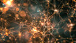 “Abstract neural network with glowing nodes and connections in a complex human neural network with neurons and synapses, symbolizing artificial intelligence and machine learning.