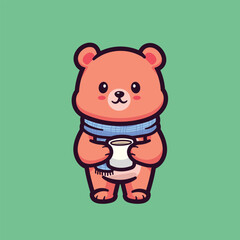 Poster - cute cartoon bear vector illustration design