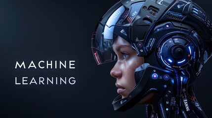 Wall Mural - concept for a commercial background image on the topic of machine learning. banner for advertising. 