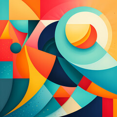 Poster - Abstract geometric patterns in vibrant colors. 