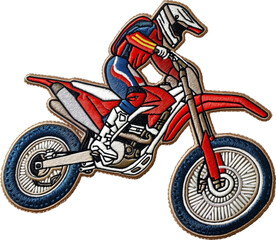 motocross embroidery patch isolated.