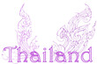 pattern text and line Thai style text design corner frame.