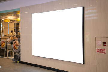 Wall Mural - Mockup Blank LED billboard for advertising media display at front of restaurant