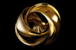 © Rytis - Graphic resources, technology concept. Abstract futuristic metallic golden twister spiral object isolated on black background