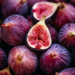 illustration of a pile of figs sitting on top of each other a macro, Generative ai