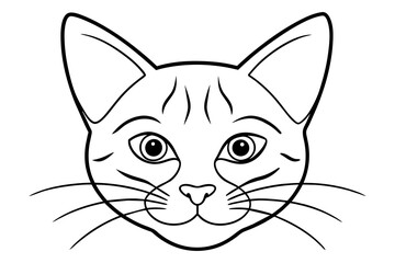 Sticker - line art of a cat head