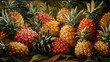 Hawaiian pineapples background.