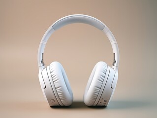 White headphones on a white background