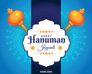 Wall Mural - Happy Hanuman Jayanti festival, celebration of the birth of Lord Hanuman, greeting card post vector