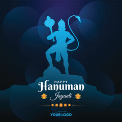 Canvas Print - Happy Hanuman Jayanti festival, celebration of the birth of Lord Hanuman, greeting card post vector