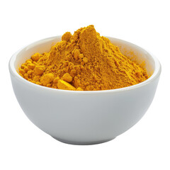 Wall Mural - Turmeric powder in a bowl isolated on transparent background