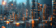Bokeh city lights blurred background effect, Background of future urban and corporate architecture Real estate idea
