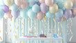 Beautiful birthday background with colourful ballons
