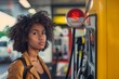 Fueling Up: Afro Woman at the Gas Station