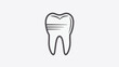 Tooth diagnostic line icon outline vector sign linear